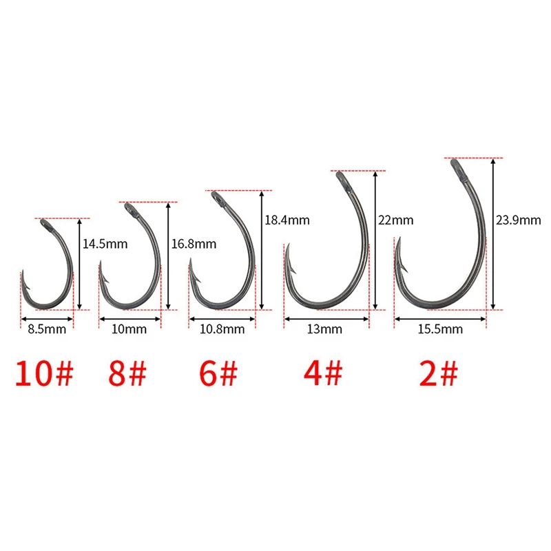 Hirisi 200 Pcs Coating High Carbon Stainless Steel Barbed Hooks