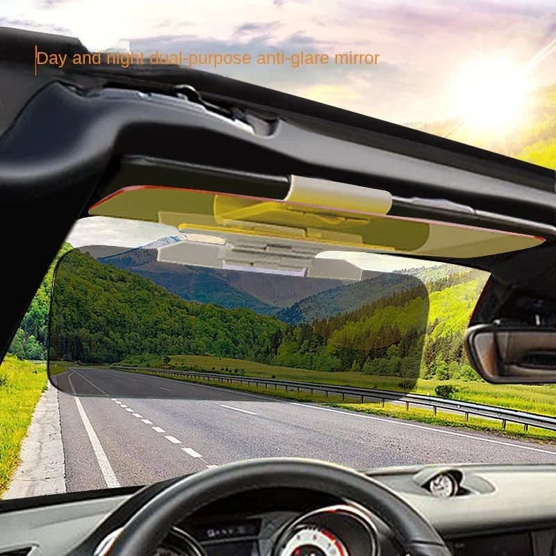 Car Sun Visor HD Anti Sunlight Dazzling Goggle Day Night Vision Driving Mirror UV Fold Flip Down Clear View Interior Mirrors