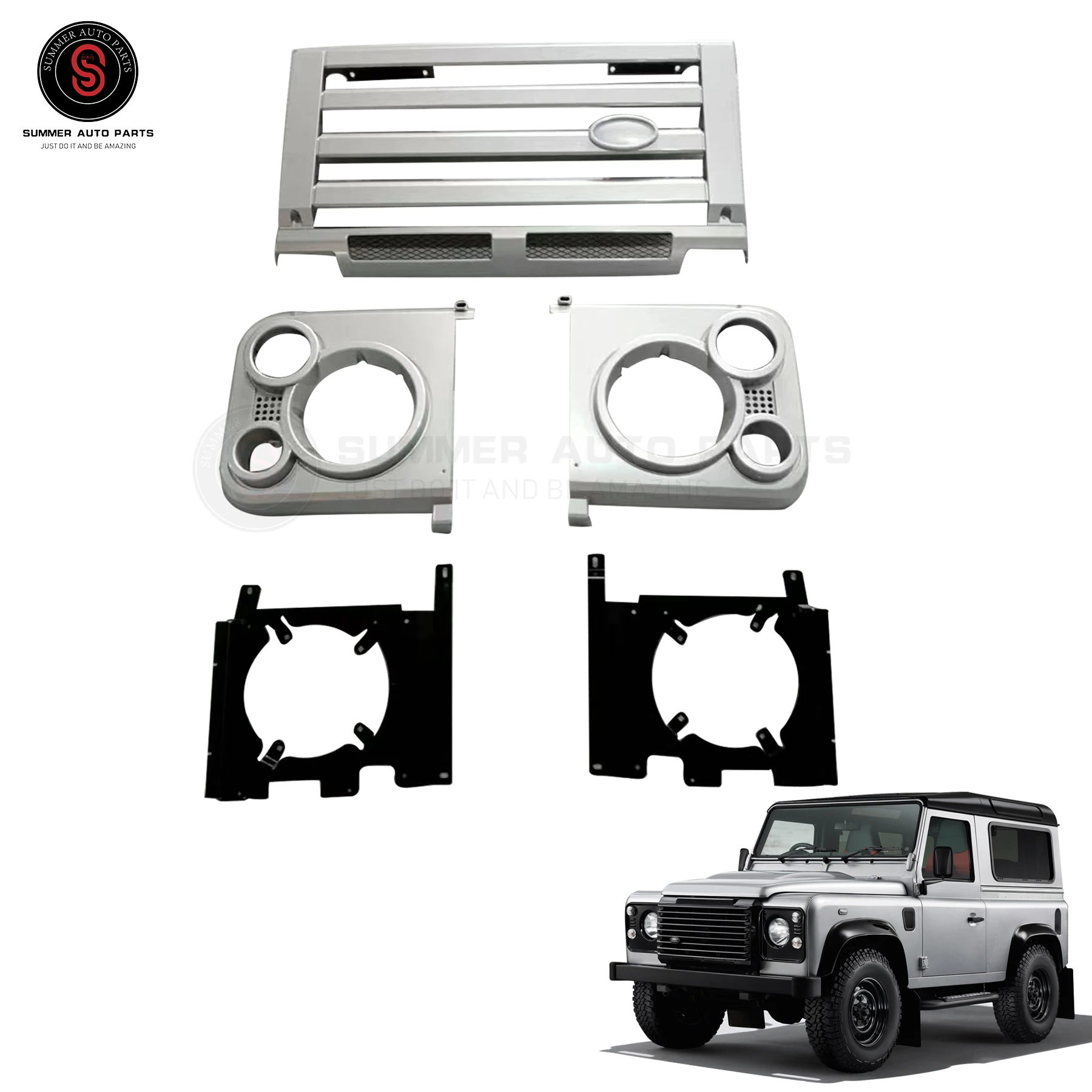 

Dashboard Kit Center Console Kit Sliver Center Control Organizer Interior Accessories for Land Rover Classic Defender