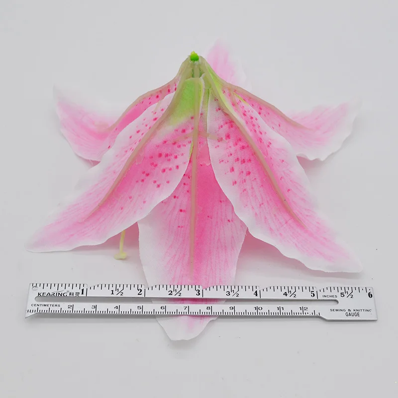10pcs/lot 18cm Silk Lily Artificial Flower Head For Wedding Decoration DIY Garland Decorative Floristry Fake Flowers
