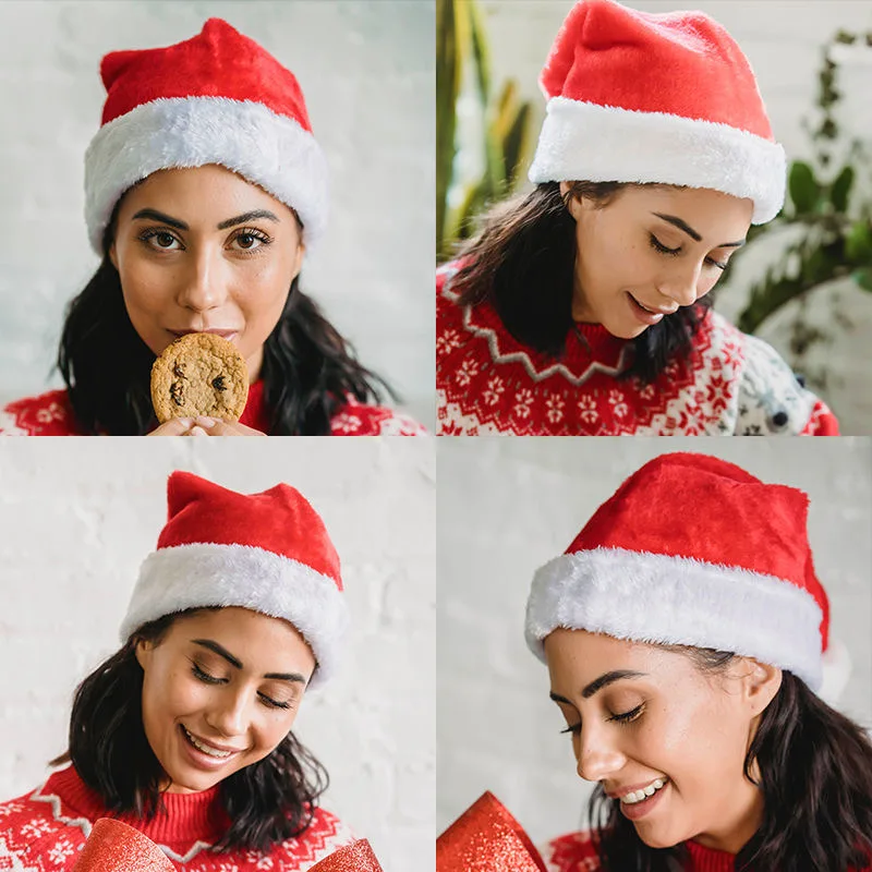 

Plush Santa hat Adult fluffy hat Christmas gift Small gift Christmas hat Christmas decorations