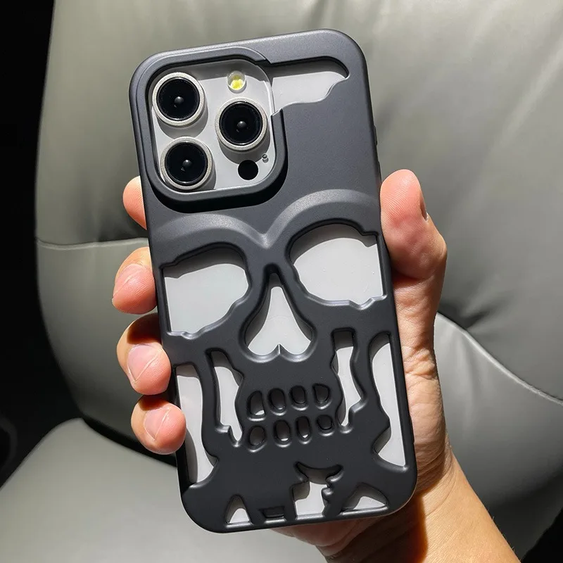 Skull Ghostface Heat Dissipation Halloween Phone Case with Cool Hollow Design