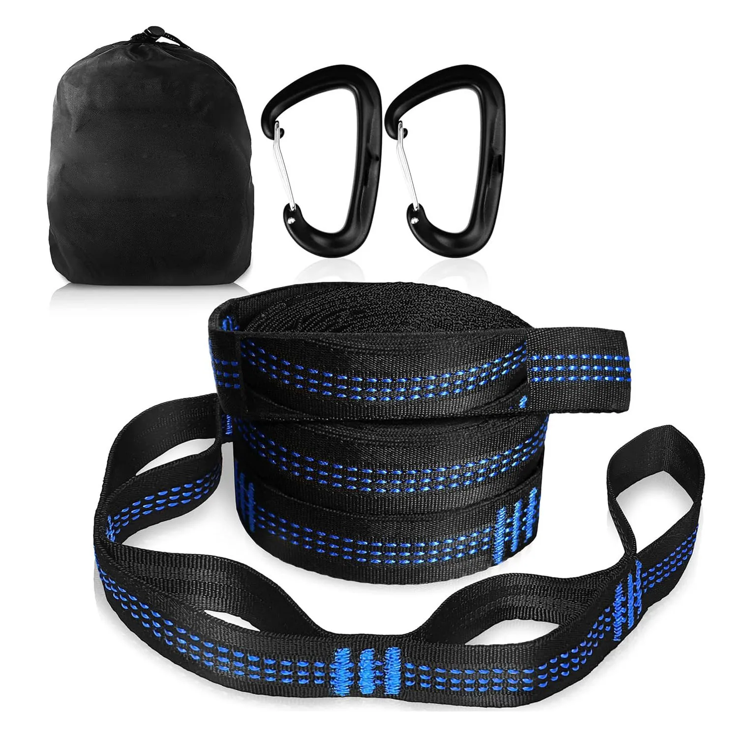 High Bearing Capacity Hammock Straps 400lbs Breaking Strength Polyester Hammock Belt Rope With Ring Buckle hammock straps