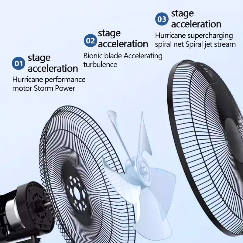 Solar Power Fan Family Bedroom Mute Rechargeable Standing Floor Fan Built-in Lithium Battery USB Rechargeable