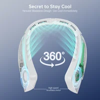 Nouveau ventilateur de cou suspendu 2026, silencieux, longue autonomie, sans pales, design tendance, moteur sans balais, rechargeable 6