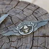 Harley-davidson brass flying wing insert skull badge shield Leather coat cap trim buckle screw fittings 5