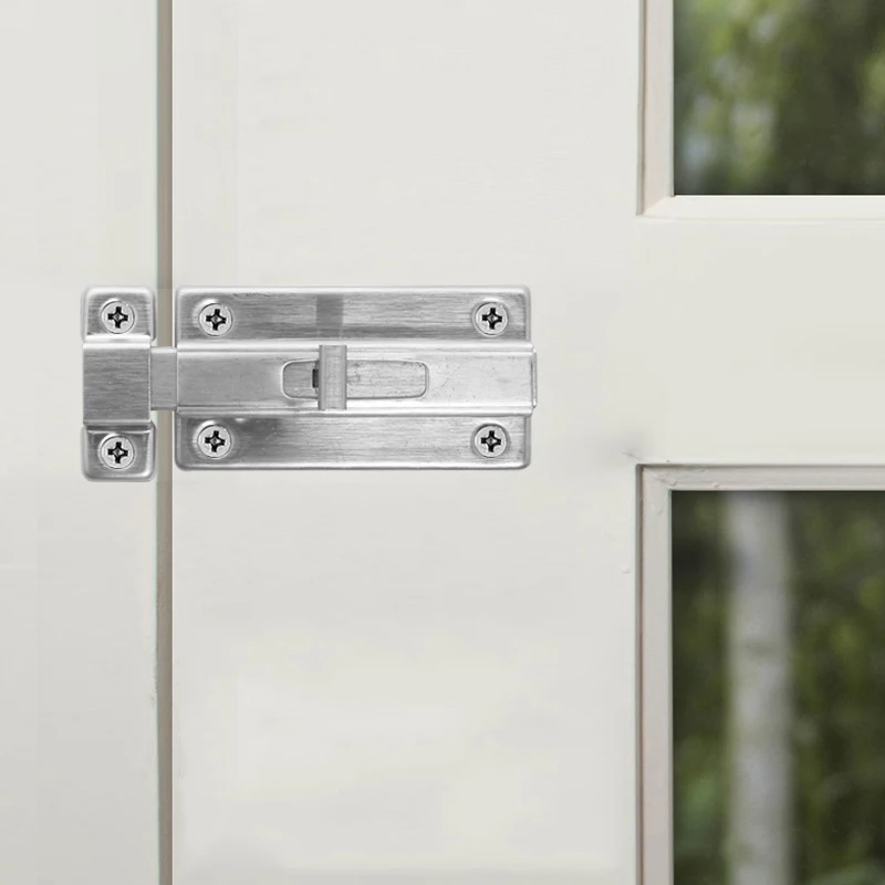 Durable Stainless Steel Double-ended Latch Bedroom Toilet Manual Latch Key Padlock Closet 2 Inch 3 Inch 4 Latc