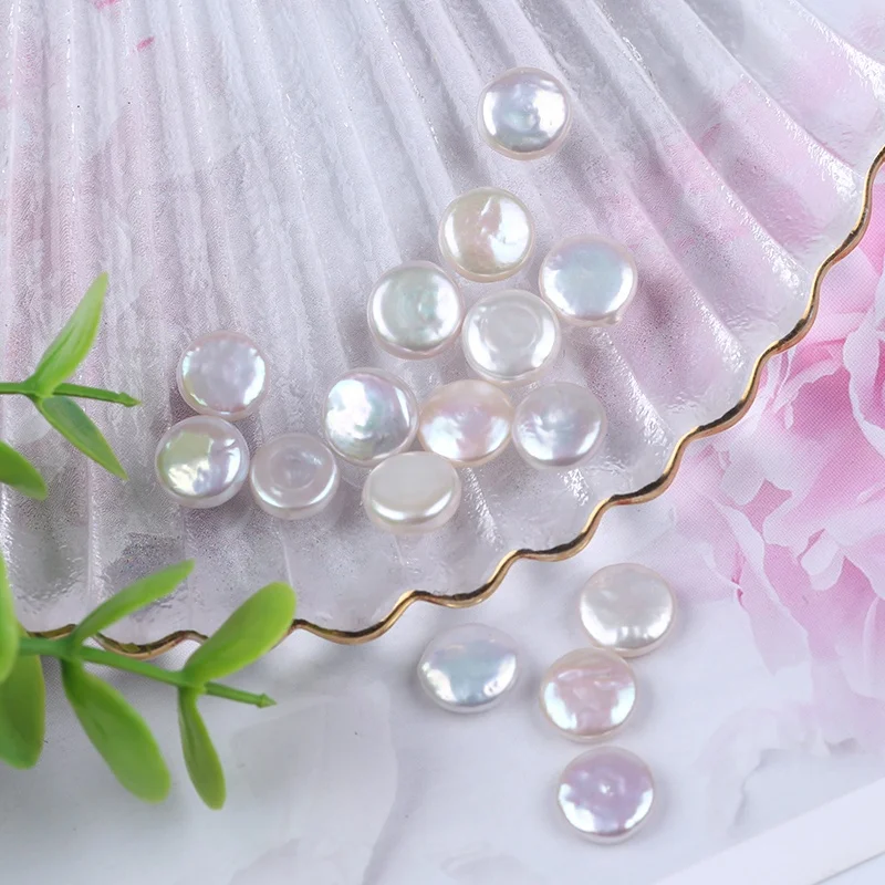 

Wholesale 8-9mm Natural White Coin Freshwater Loose Pearl Beads Jewelry