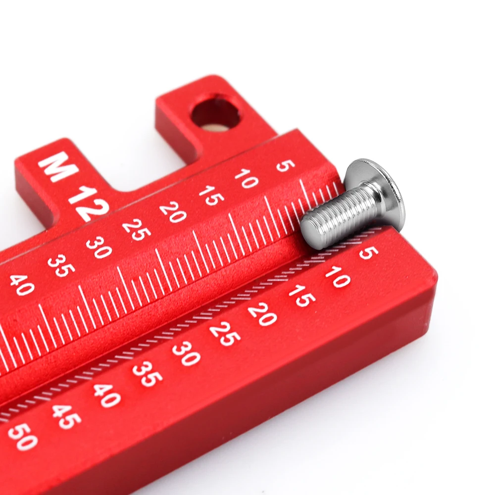 All aluminum alloy portable tool simple screw drill length measuring tool screw diameter measuring woodworking tool screw gauge carpentry gauge woodworking gauge
