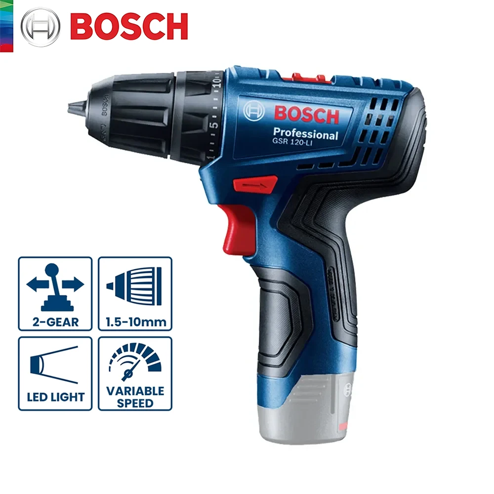 

Bosch GSR 120 Li Electric Drill 12V Cordless Screwdriver Rechargeable Impact Driller Driver Bosch Multi-Function Power Tools