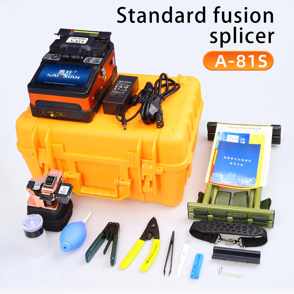 A-81S Automatic Fiber Optic Fusion Splicer Single Mode Fiber Optic Docking Home Installation and Monitoring Thermal Fusion Fiber pe pipe electric fusion welder inverter full automatic steel wire mesh skeleton composite pipe welder plastic pipe butt welding