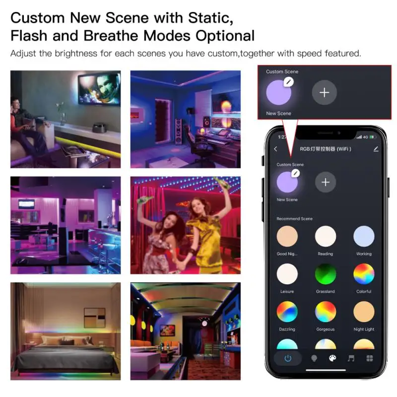 

Music Sync Smart Lamp Smart Home Rgb Strip Light Smart Life App Control Led Light Strip Dimmable Voice Control Dc 12v