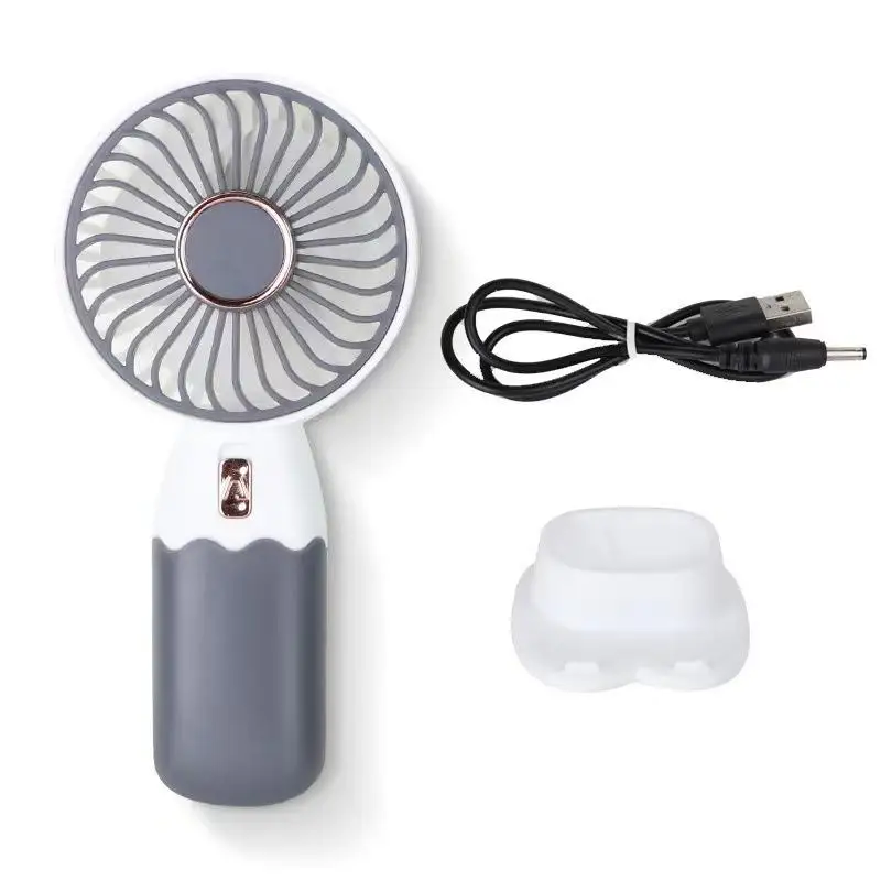 Portable 2-in-1 Mini Electric Fan with Rechargeable USB and Mobile Phone Stand Function