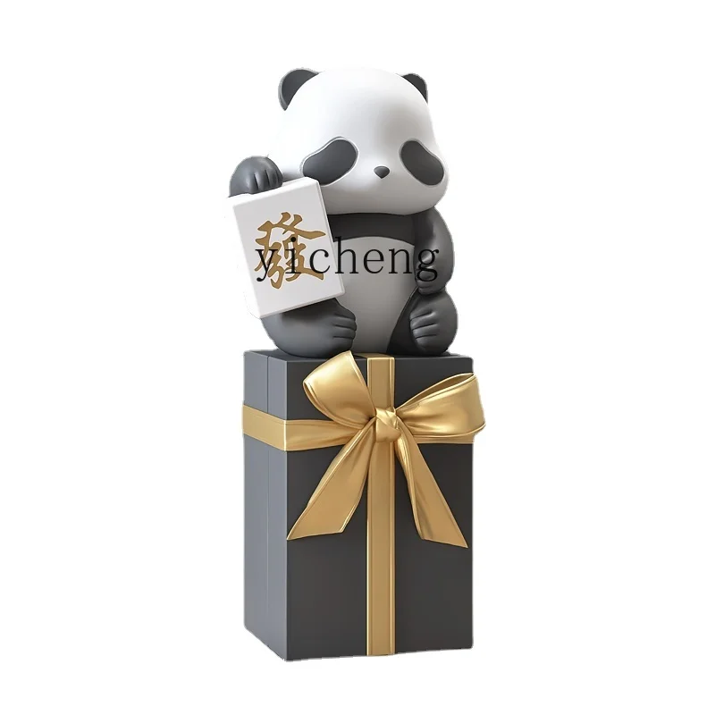 

ZK Large Lucky Panda Living Room Decoration Floor Ornaments Home Ornament TV Cabinet next to Housewarming Gifts