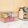 Stackable Storage Drawers Set of 5, Clear Plastic Organizer Bins for Beauty Supplies,Ideal for Vanity, Bathroom 5