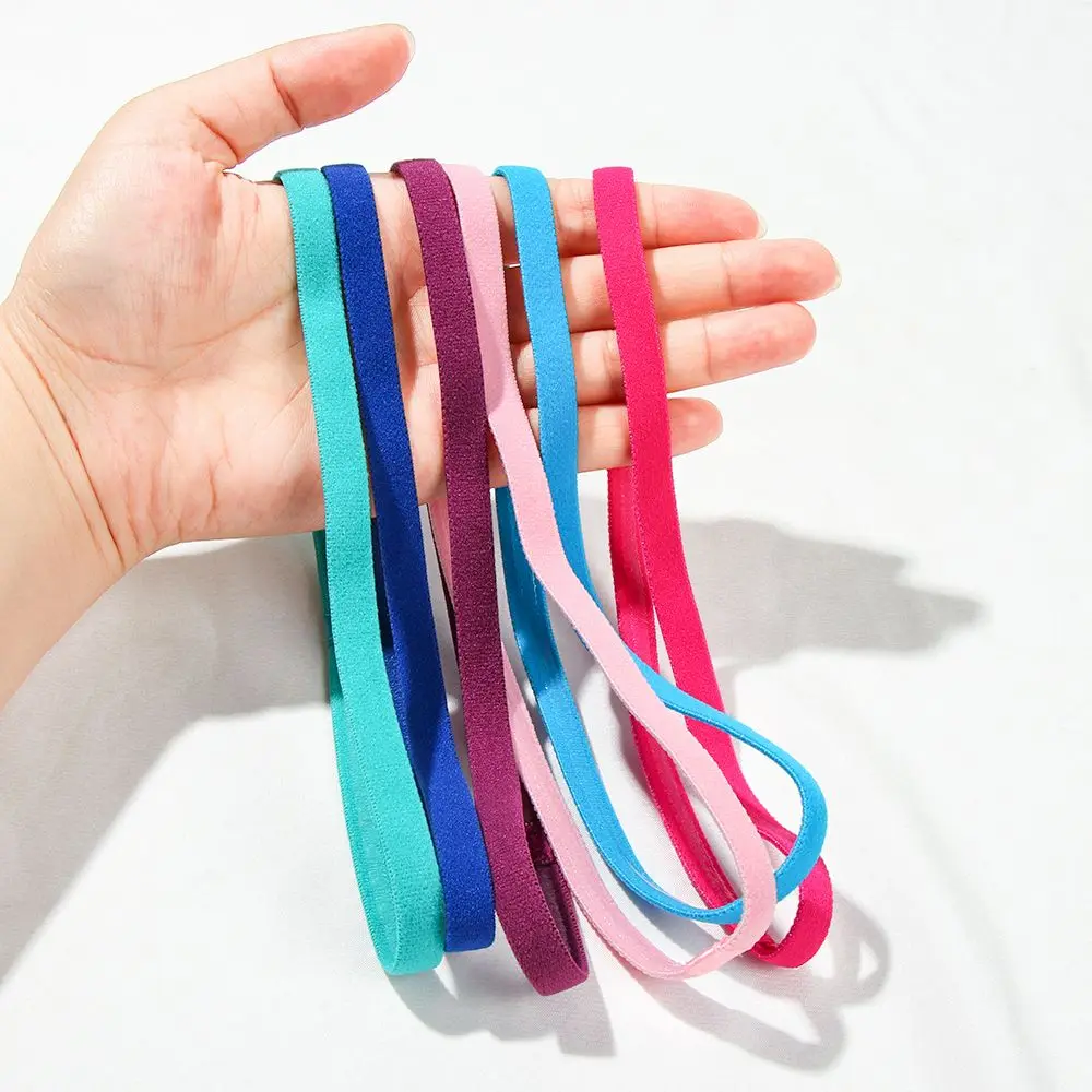 

1 PC Candy Color Women Men Yoga Hair Bands Anti-slip Sports Headband Sport Anti-slip Elastic Rubber Sweatband Football Running