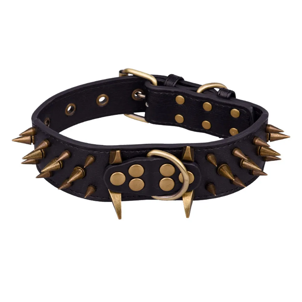 Collar De Perros Con Tachuelas De 2 De Ancho: Cuero PU, Moda Frca Para Perros Grand Medianos, Pastor Alemán De Pitbull De 19,84 € | DHgate