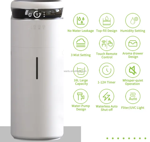 Remote Control Smart Aromatherapy Humidifier Cool Mist 16L Floor Standing Air Humidifier for Office Living Room Air Purifier 3