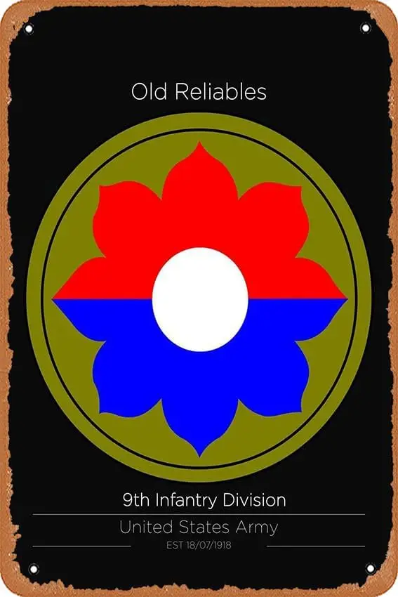 9-е пехотное подразделение США, военные единицы, ретро, винтажный телефон, знак 8x12 дюймов.