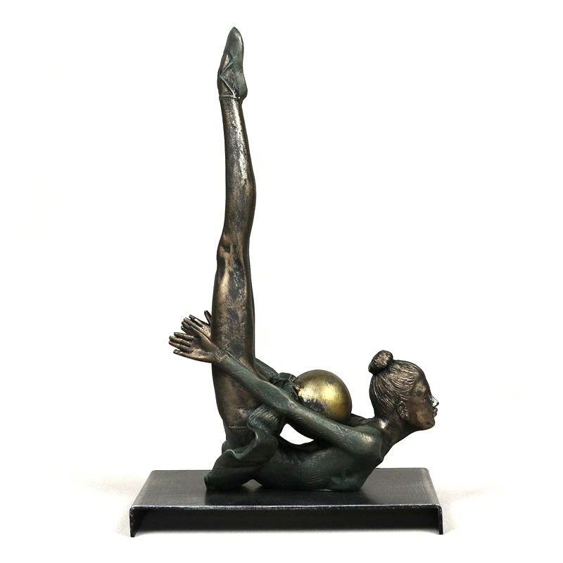 

Винтажная полимерная скульптура Calisthenics, железная гимнастическая статуя для девочек, сувенир, подарок на день рождения, крафтовое украшение, декоративные аксессуары