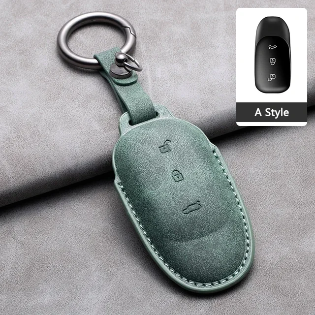 For Leading Ideal One Li Auto L9 For Li Lixiang L7 L8 Keychain Accessories Suede Leather Car Smart Key Fob Case Cover