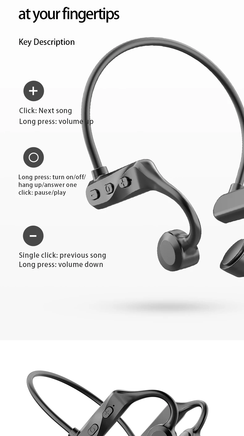 Jual TWS K69 Bone Conduction Headphones Wireless Sports Earphone Fone