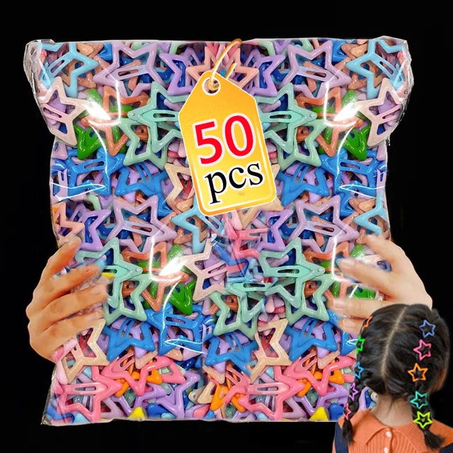 Pinces à cheveux colorées Y2K Star BB pour femmes et filles, épingles à cheveux étoiles en métal, barrettes latérales, jolies pinces à cheveux, accessoires pour cheveux, vêtements de sauna 1