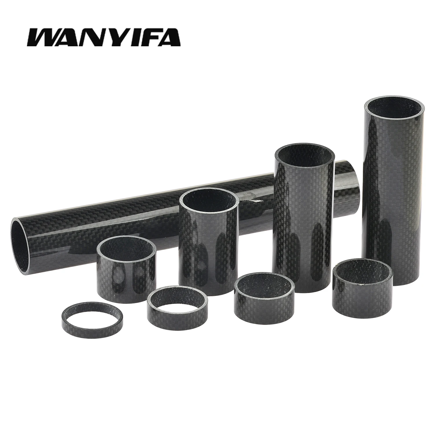 Wanyifa Bicycle Headset Carbon Washer 1-1/8" 28.6mm Stem Spacers Bike Front Forks Spacer 1-1/8in 5/10/15/20/25/30mm-200mm bicycle headset bicycle spacer