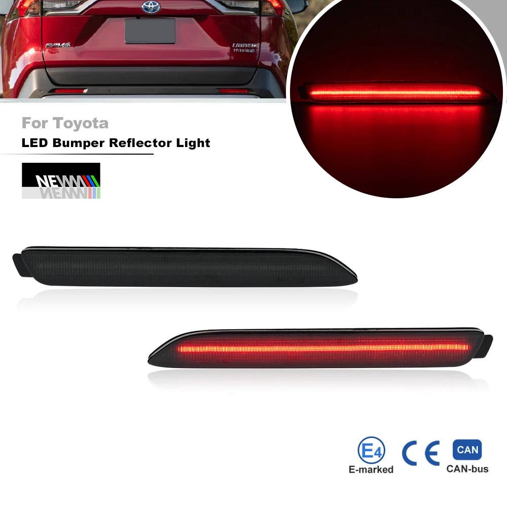 

Smoked For Toyota Corolla Camry Crown Wish Harrier Alphard Vellfire Pruis Mark X Raum RAV4 LED Bumper Reflector Tail Brake Light