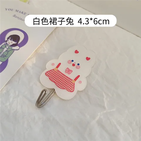 Cartoon Acrylic Wall Hook Coat Bag Hat Rack Door Mask Key Hanger Organizer Free Punch Self-adhesive Kitchen Hooks Home Decor