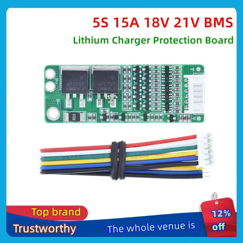TZT 1/3 Stück 5S 15A Li-Ionen-Lithium-Akku BMS 18650 Ladeschutzplatine 18V 21V Zellschutzschaltung