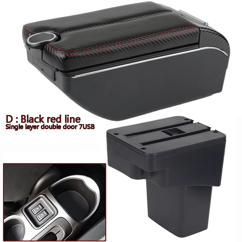 

carbon fiber For NISSAN juke Armrest box For Infiniti ESQ Car armrest 2010-2019 accessories interior storage box parts USB LED