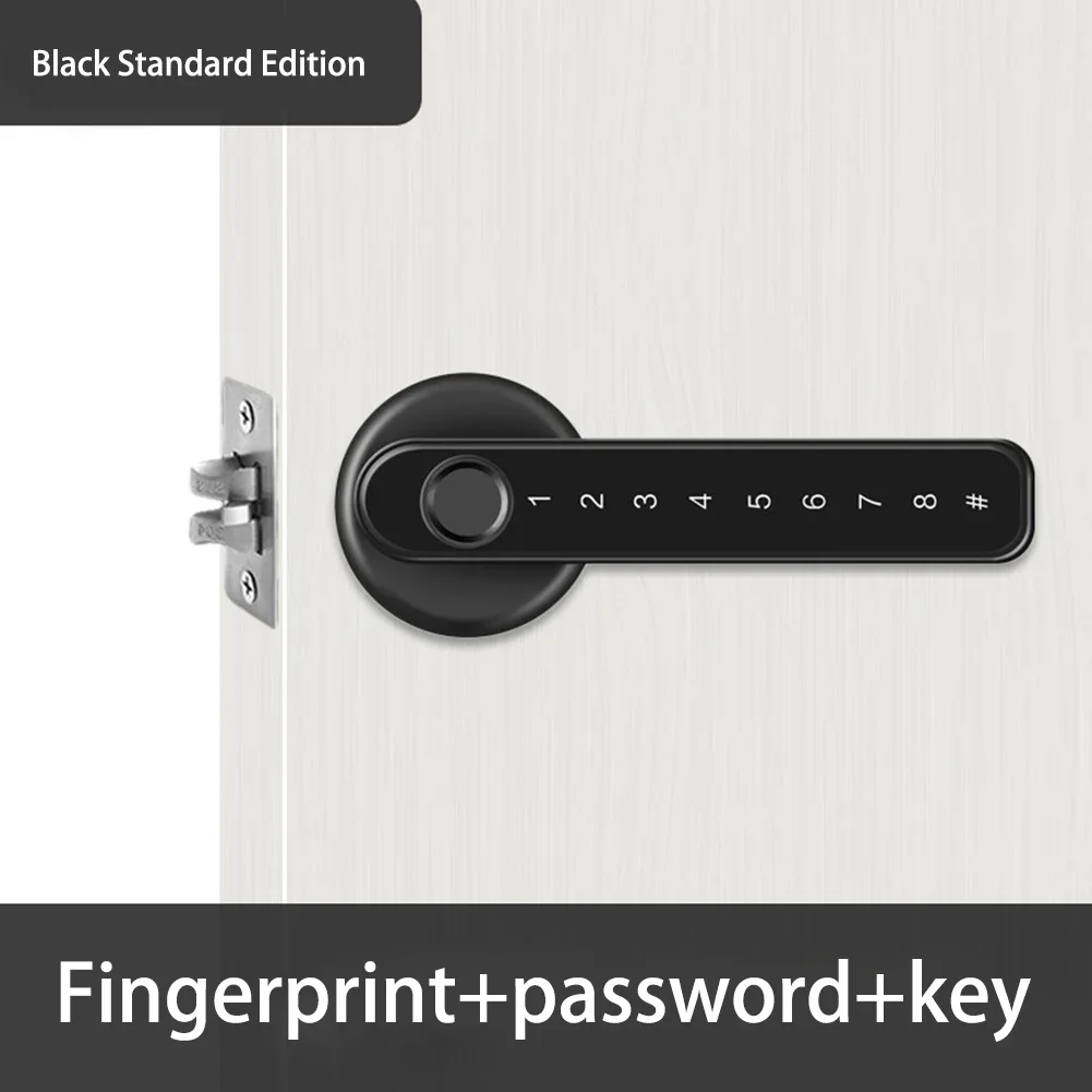 Indoor Door Wooden Door Fingerprint Lock Bedroom Bluetooth- APP Remote Management Lock With Keys Office Smart Locks