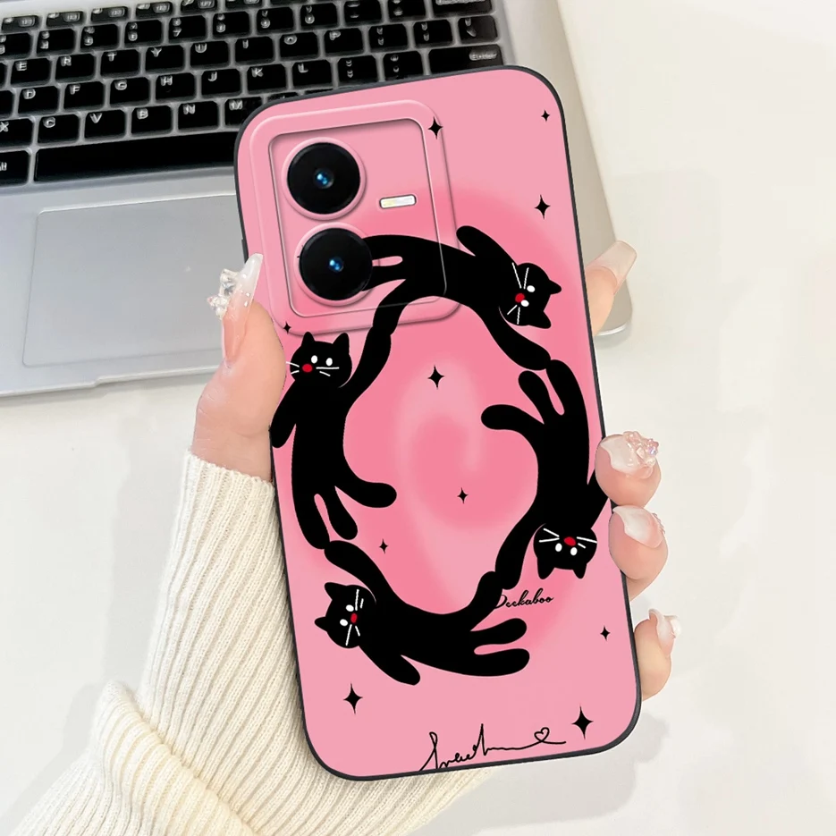 Stylish Painted Soft TPU Phone Case for Vivo Y22 Series - 6.55'' Bumper Cover