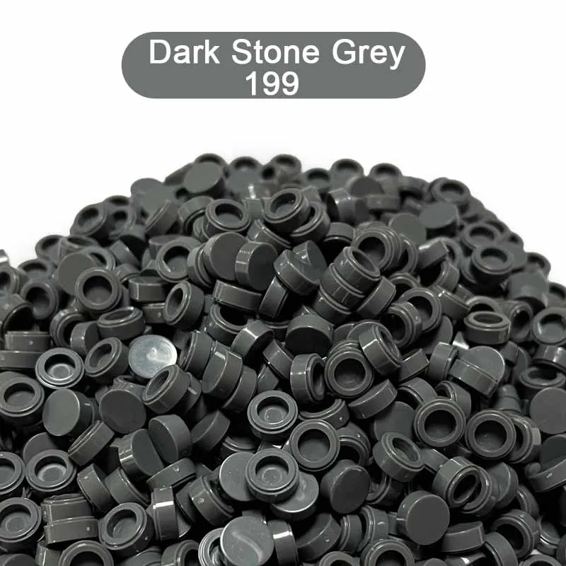 300PCS Grey Color Round Tile 1x1 98138 Building Block Part Brick for Kid Pixel Art Remix Painting QR Code Gift Children DIY Toy 5