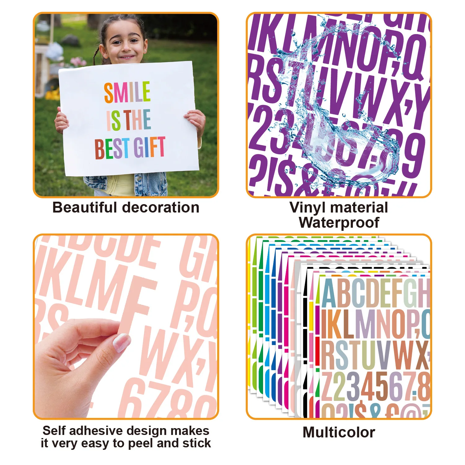 2-inch Letter Diary Decoration Number Sticker Adhesive Letters Stickers Notebooks Sticky Waterproof DIY Scrapbooking Alphabet