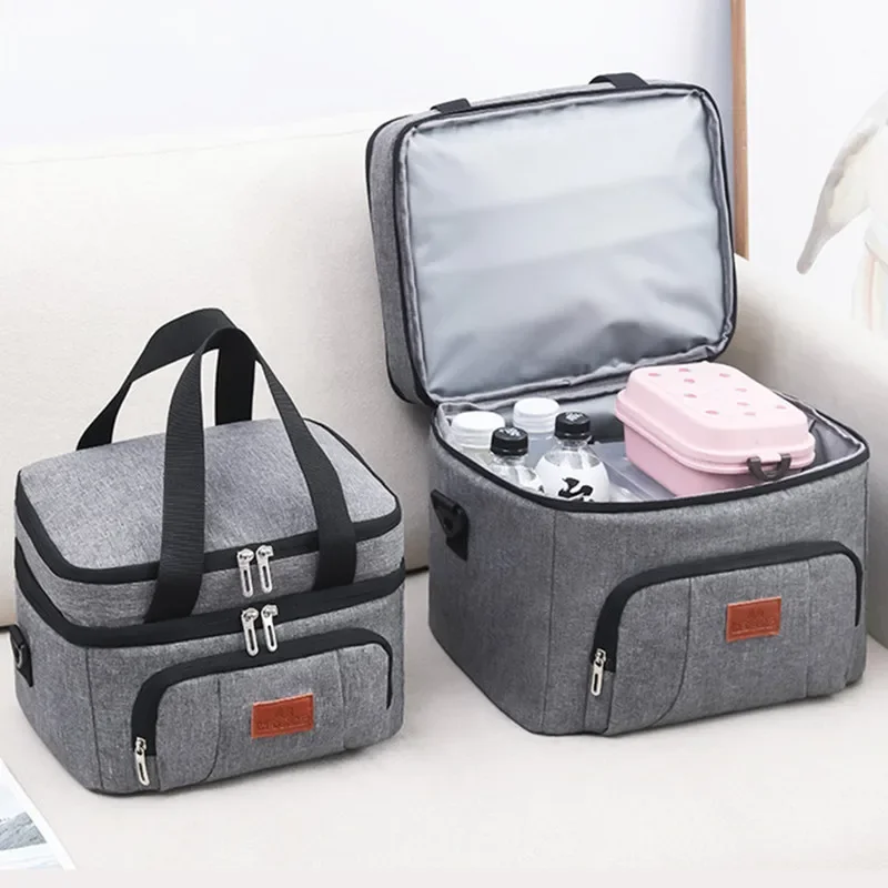 

Insulated Thermal Cooler Lunch Bag Picnic Car Ice Pack Bolsa Termica Loncheras Para Outdoor Double-layer Waterproof Oxford Box