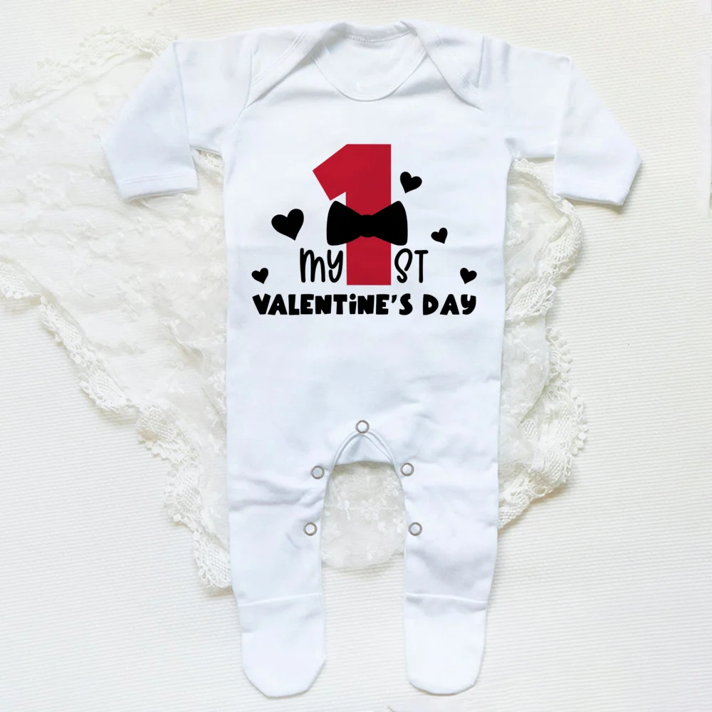My First Valentine Babygrow Sleepsuit Boys Girls Clothes Toddler Bodysuit Newbron Sleepsuit Valentine's Day Infant Gift Romper