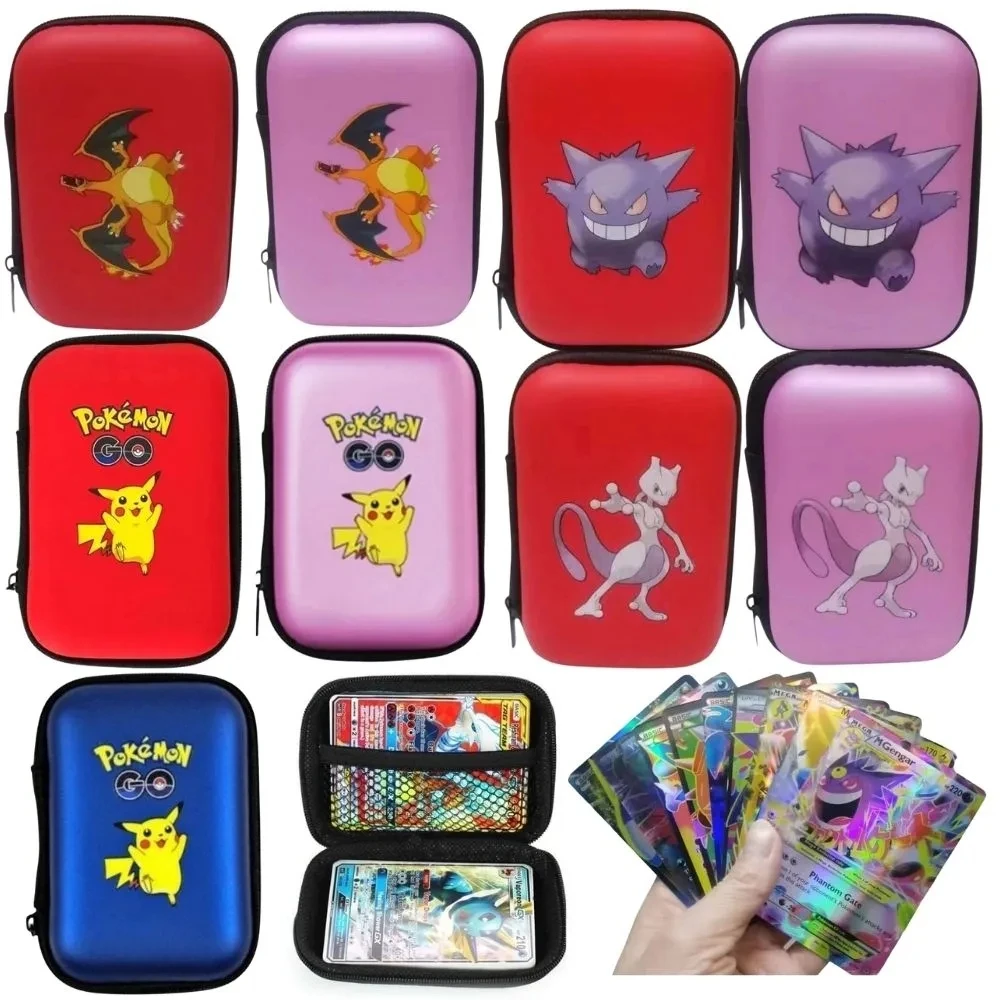 

Pokemon Metal Gold Card Box Golden Letters Spanish Playing Cards Metalicas Charizard Vmax Gx Collection Game Card Case