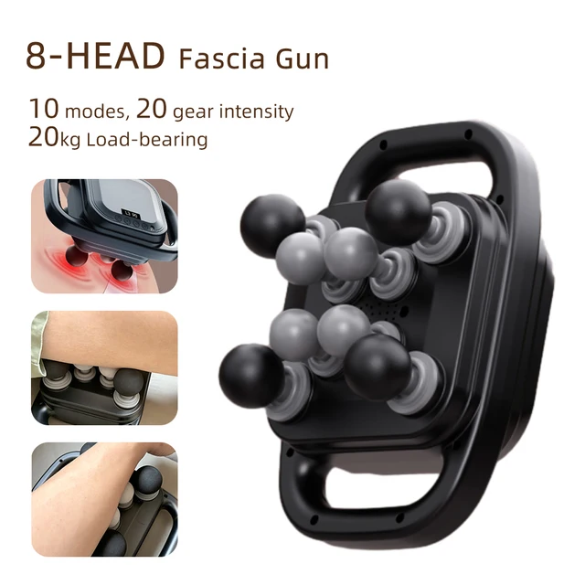 8-Head Fascia Gun High-Frequency Vibration Body Massage Gun Back and Waist Massager Neck Shoulder Massager Muscle masajeador