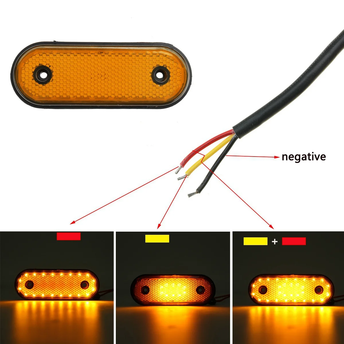รูปสินค้า โคมไฟด้านข้างกันน้ำ 30 LED สำหรับรถบรรทุกและรถพ่วง DC24V
