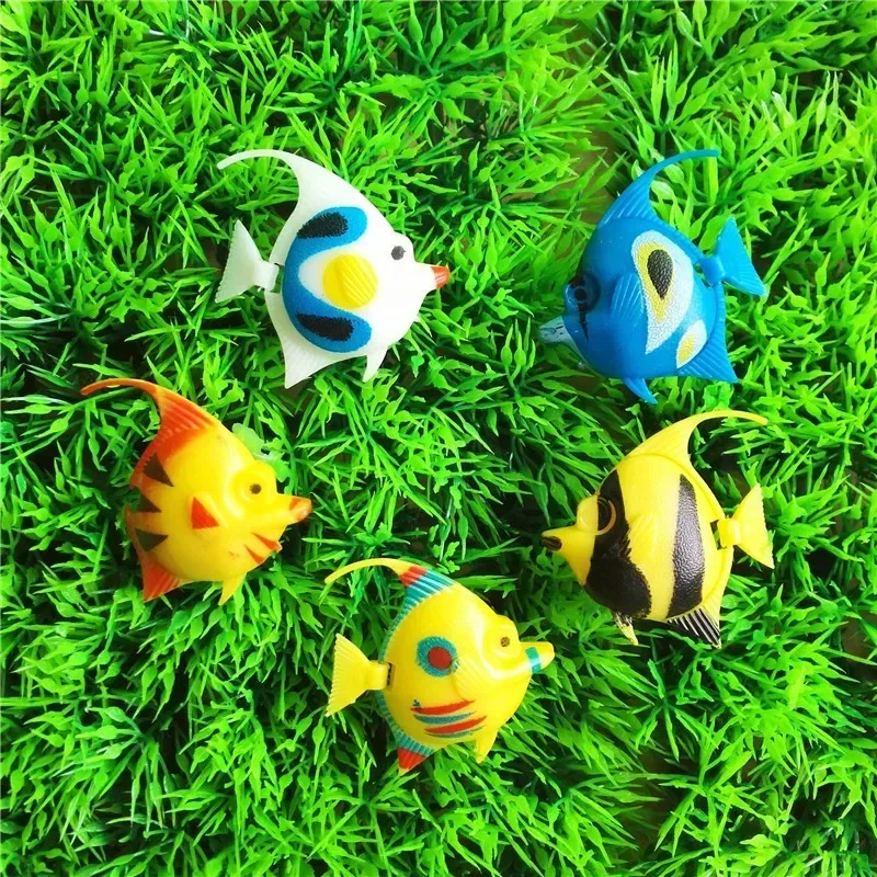 10pcs Aquarium Plastic Artificial Fish Colorful Tropical Fishes Ornaments for Aquarium Floating Fish Decor fish tank ornaments,fish tank decorations,aquarium ornaments,mini landscape ornaments