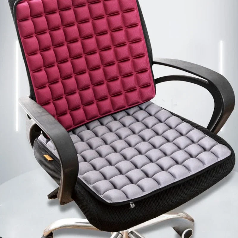 5D Air Pressure Seat Cushion - Polyester Office Chair Pad with Lumbar Support, Non-Inflatable Car & Wheelchair Cushion