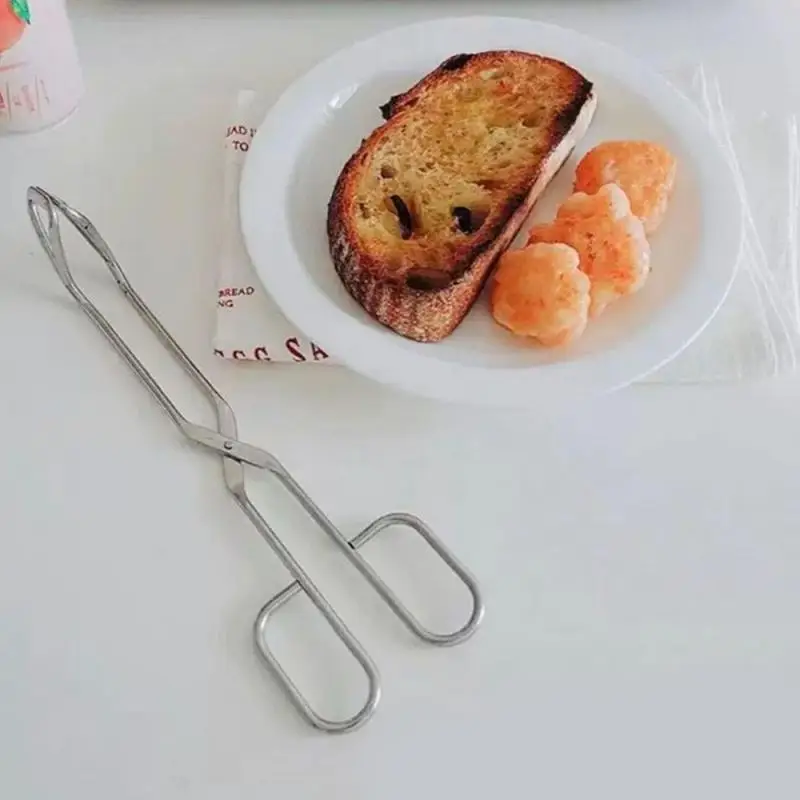 Kitchen Tongs Easy To Clean Stainless Steel Barbecue Tools Kitchen Supplies Bread Clip Cooking Tongs Thick Design Food food tongs