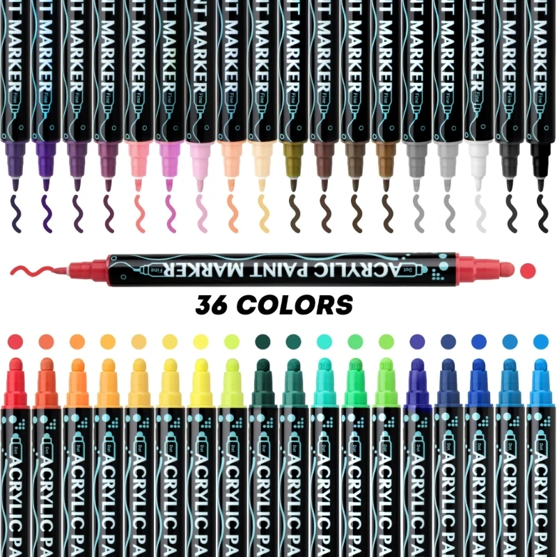 

12/24/26/30 Colors Acrylic Paint Pen Quick Drying Water Resistant Dropship