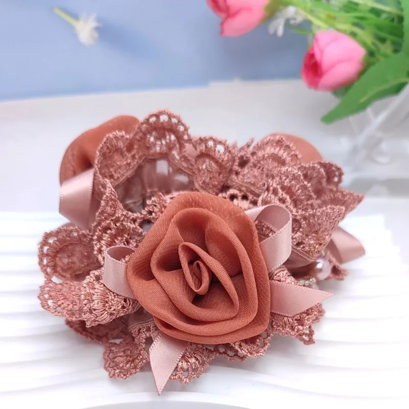 Elegant Red Floral Wide Circle Headband