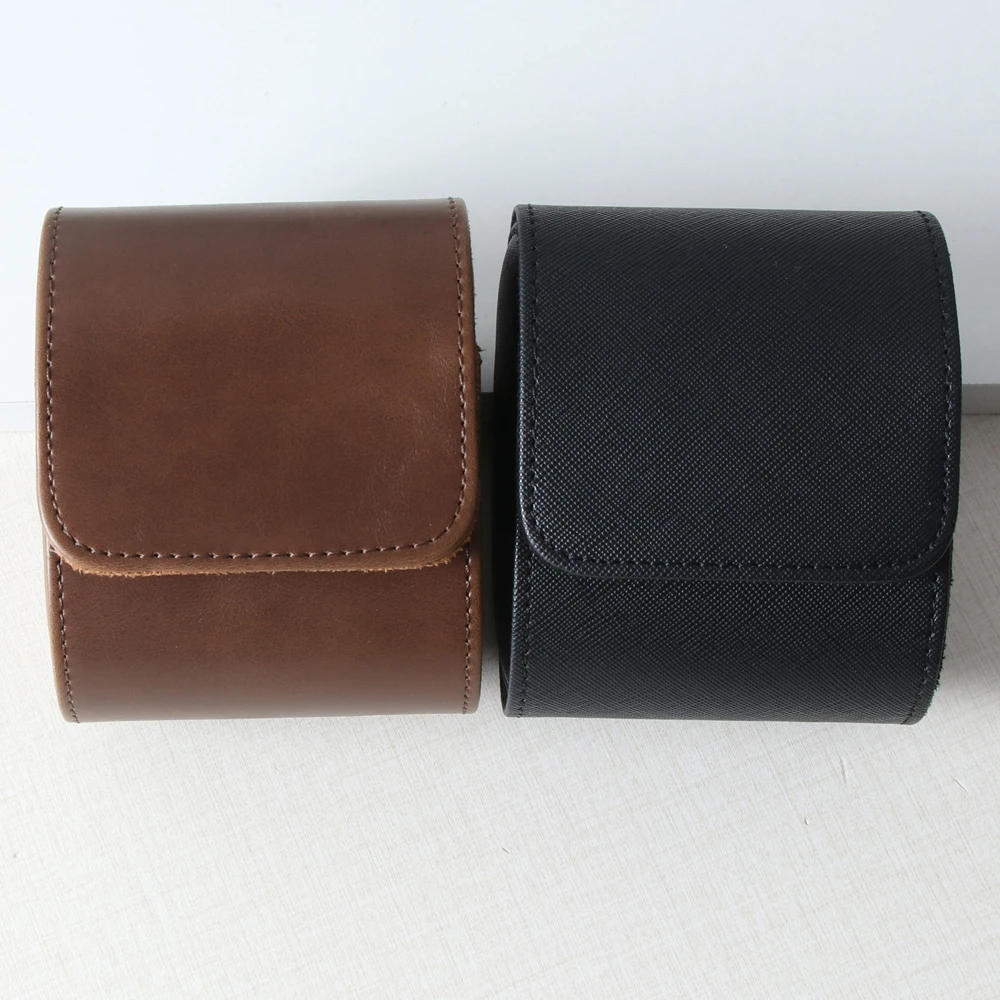 Black Brown Leather Material 1 slot Watch Box High Quality Luxury Watch Packaging Box Gift Packaging