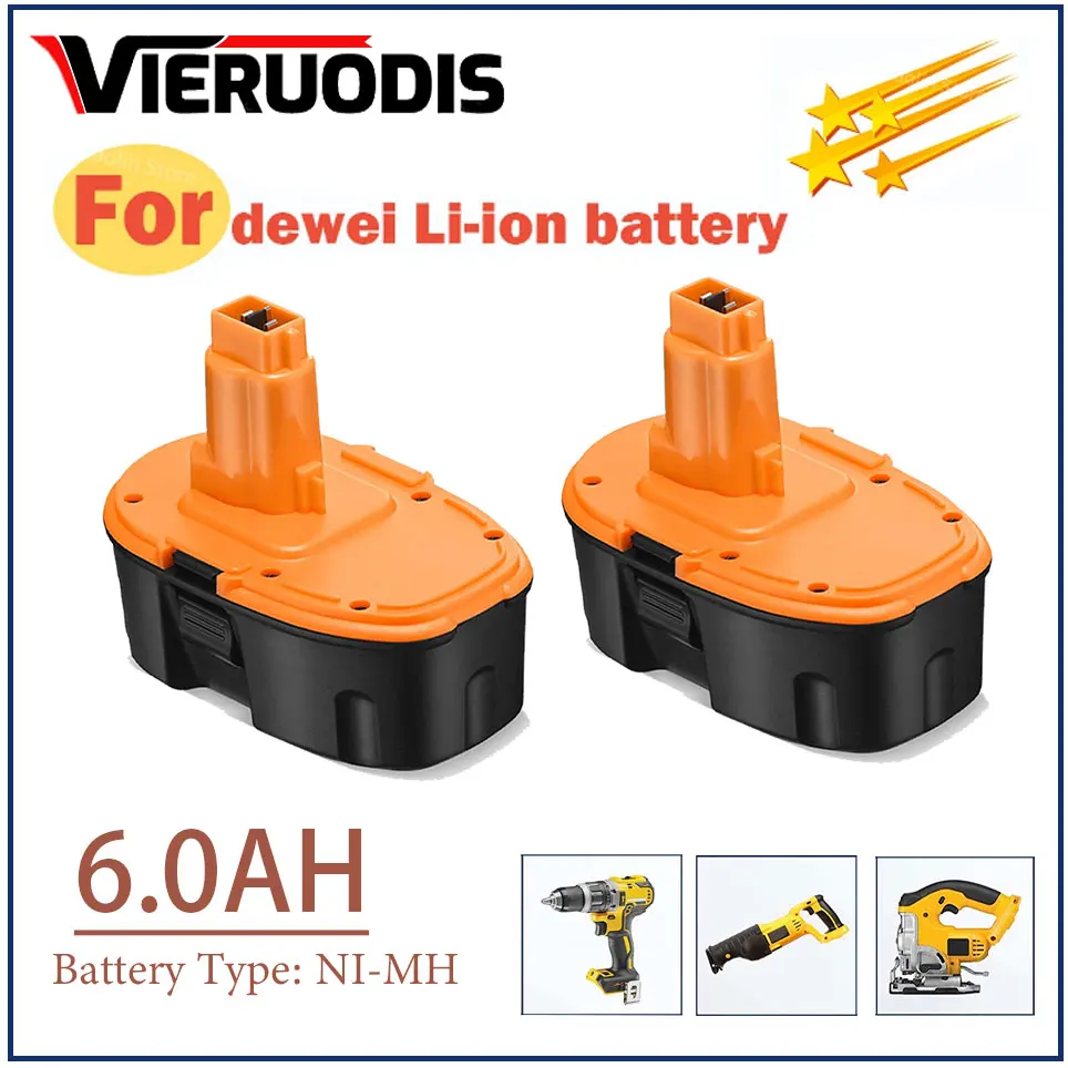 

18V 6000mAh Ni-MH Battery For Dewalt DC9096 DE9039 DE9096 DE9098 DE9503 DC212 DC330 Cordless Drill Replacement Battery