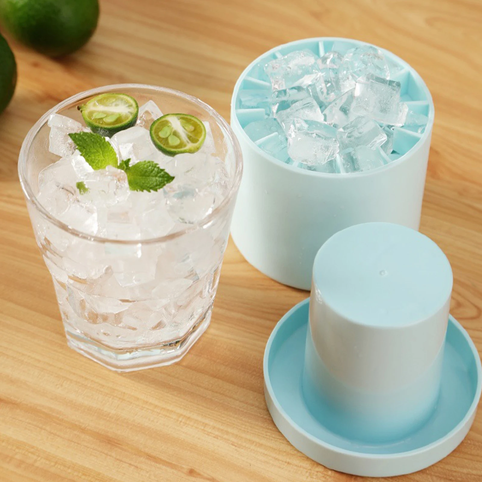 Food-grade Silicone 2 In 1 Ice Maker Ice Cube Maker Cup for Freezer Mold Summer Bucket for Whiskey Bourbon Wine Beer