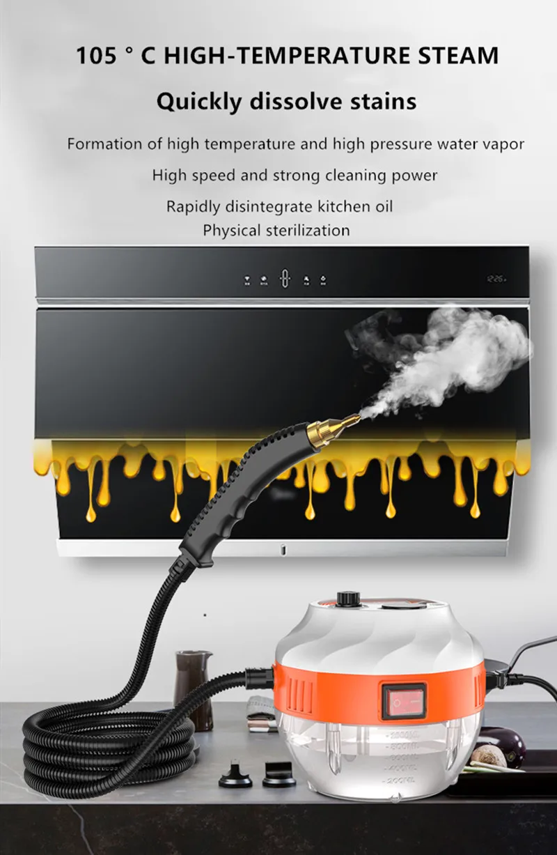 High Temperature High Pressure Steam Cleaner For Range Hood Air Conditioner Kitchen Bathroom Cleaning And Disinfection Cleaner
